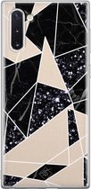 Samsung Note 10 hoesje siliconen - Abstract painted | Samsung Galaxy Note 10 case | zwart | TPU backcover transparant