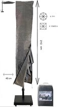 Basic ZweefParasolhoes met Stok en Rits 210 cm.Beschermhoes Parasol / Afdekhoes Parasol met rits en stok Zwart 210x45