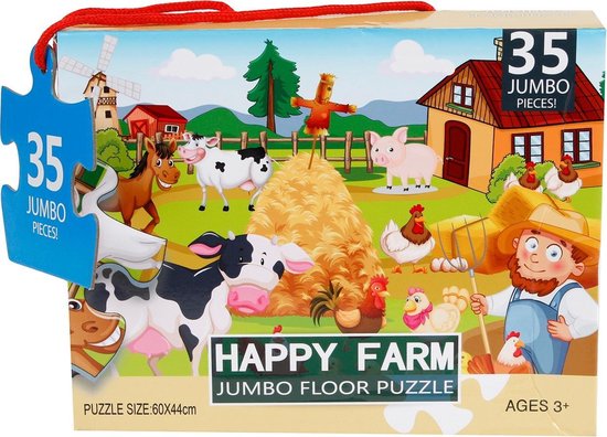 heb vertrouwen Beschuldiging Belonend Jumbo Vloerpuzzel Happy Farm 60 X 44 Cm Karton 35 Stukjes | bol.com