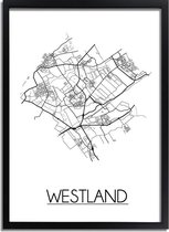 DesignClaud Westland Plattegrond poster A4 + Fotolijst zwart