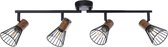 BRILLIANT lamp Manama spot 4-lichts hout donker / zwart mat | 4x D45, E14, 18W, geschikt voor vallampen (niet inbegrepen) | Schaal A ++ tot E | Draaibare koppen / draaibare armen