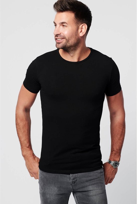 SKOT Fashion Duurzaam t-shirt heren round neck Black 2-pack - zwart - Maat L