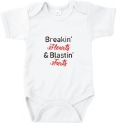 Rompertjes baby met tekst - Breakin' Hearts & Blastin' Farts - Romper wit - Maat 50/56