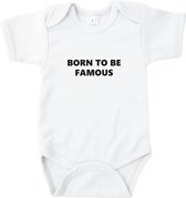 Rompertjes baby met tekst - Born to be famous - Romper wit - Maat 62/68