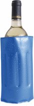 1x Koelelementen hoezen blauw voor wijnflessen 34 x 18 cm - Wijnflessen/drankflessen koelelement - Flessenkoeler - Wijnkoeler