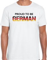 Duitsland Proud to be German landen t-shirt - wit - heren -  Duitsland landen shirt  met Duitse vlag/ kleding - EK / WK / Olympische spelen supporter outfit L