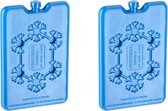 2x Blauwe koelelementen 200 gram 11 x 16.5 cm - Koelblokken/koelelementen voor koeltas/koelbox