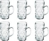 10x Bierpullen/bierglazen halve liter/50 cl/500 ml van onbreekbaar kunststof - 0,5 liter pullen - Bierfeest/Oktoberfest pul - Bierpul glazen