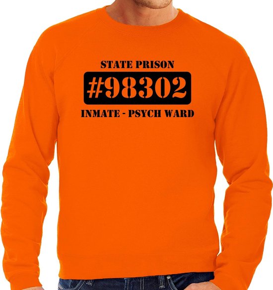 Boeven verkleed sweater psych ward oranje heren - Boevenpak/ kostuum - Verkleedkleding XXL