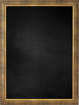 Zwart Krijtbord met Polystyrene Lijst - Groen / Goud - 49 x 69 cm - Lijstbreedte: 45 mm - Tweekleurig