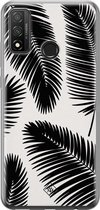 Huawei P Smart 2020 hoesje siliconen - Palm leaves silhouette | Huawei P Smart (2020) case | zwart | TPU backcover transparant