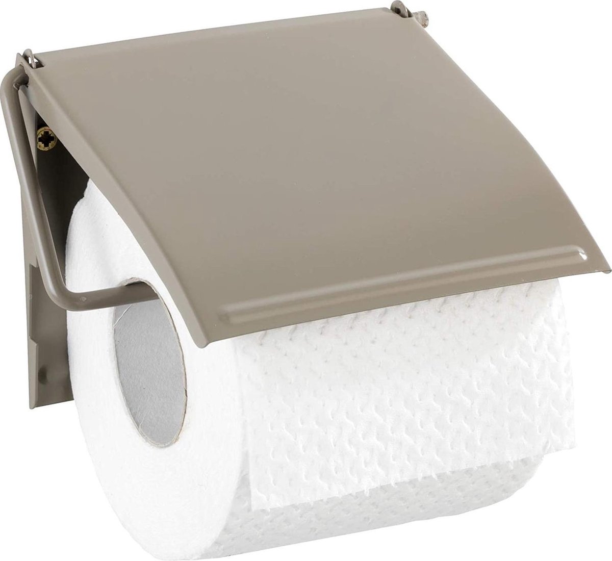 WENKO Porte Brosse WC Céramique Badi, Brosse WC Silicone Noire, Céramique, 13,5 X 38 Cm, Beige