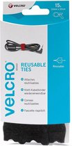 VELCRO® VEL-EC60466 Klittenband kabelbinder Om te bundelen Haak- en lusdeel (l x b) 200 mm x 12 mm Zwart 15 stuk(s)