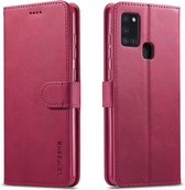 Luxe Book Case - Samsung Galaxy A21s Hoesje - Rood