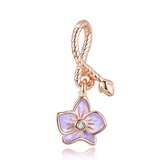 Zilveren hangende bedel Phalaenopsis