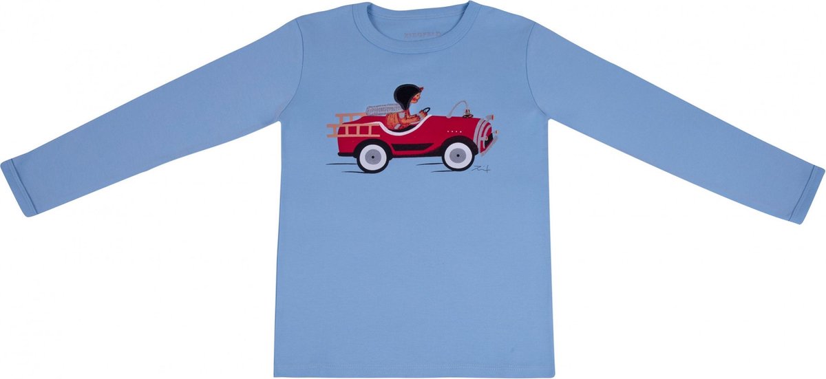 Ziegfeld T-shirt Bob In Auto Jongens Katoen Blauw/rood Maat 98