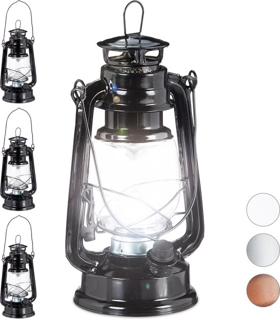 Relaxdays x lantaarn led - stormlamp - windlicht - stijl op batterijen | bol.com