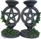 Nemesis Now - Aged Pentagram Candlesticks 13.4cm