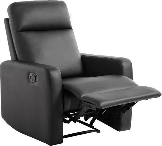 Hamburger Jaar dauw RELAX Handmatige relaxstoel - Zwarte imitatie - Klassiek - B 76 x D 88 cm |  bol.com