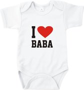 Baby rompertje I love Baba | Lange mouw 50/56 wit