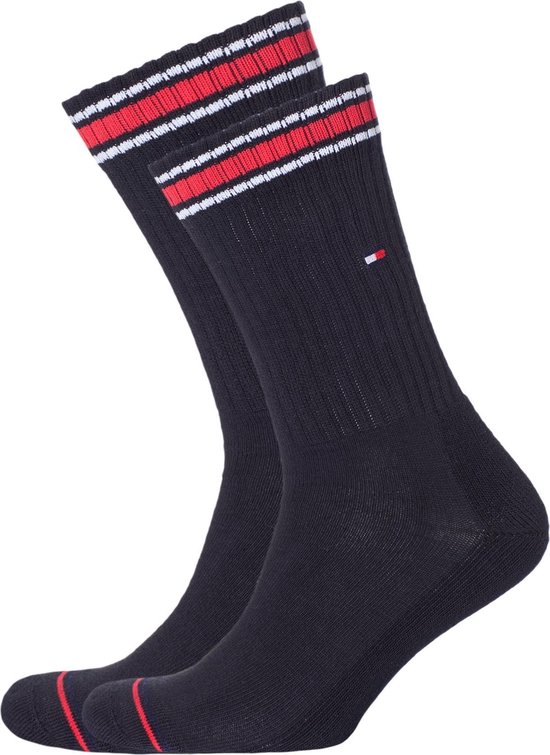 Tommy Hilfiger Iconic Sport Socks (2-pack) - heren sportsokken katoen - zwart - Maat: 47-49