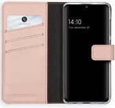 Samsung Galaxy A41 Hoesje met Pasjeshouder - Selencia Echt Lederen Booktype - Roze