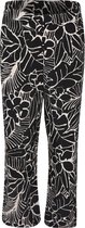 Cassis - Female - Soepele broek met tropische print  - Zwart