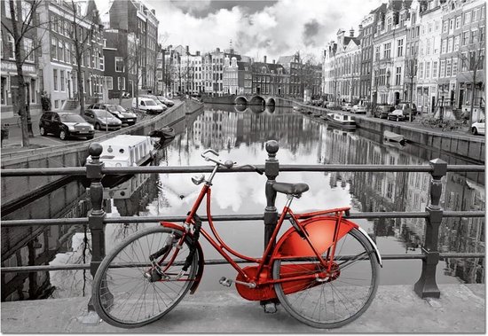 leeuwerik Martelaar Vermaken Educa - Rode fiets in Amsterdam - 1000 stukjes | bol.com