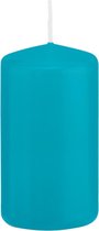 1x Turquoise blauwe cilinderkaarsen/stompkaarsen 5 x 10 cm 23 branduren - Geurloze kaarsen turkoois blauw - Woondecoraties