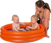 Oranje opblaasbaar zwembad 122 x 23 cm speelgoed - Rond zwembadje - Pierenbadje - Buitenspeelgoed voor kinderen