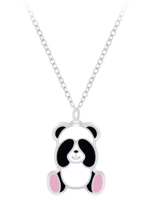 La Rosa Princesa Cute Panda Ketting Zilver - Meisje