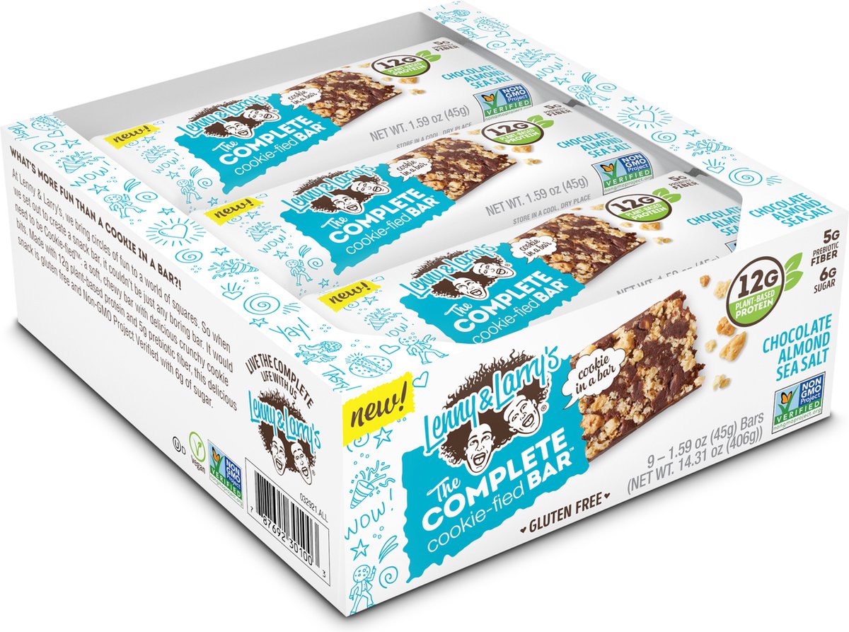 Lenny & Larry's The Complete Cookie-fied Bar (9x45g) Chocolate Almond Sea Salt - Repen - Eiwit Repen