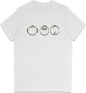 Grappig T Shirt Dames en Heren - Horen Zien en Zwijgen - Wit- XL