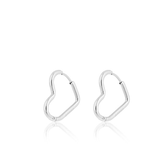 Bijoux OOZOO - Boucles d'oreilles argentées en forme de cœur - SE-3044