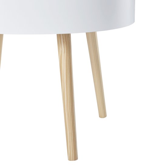 Cagnolier Ronde salontafel met geribbeld design, witte salontafel in paddenstoelvorm, afmetingen 70 x 38 cm, koffietafel van grenenhout voor woonkamer, kamer en balkon (wit Cagnolier Ronde salontafel met geribbeld design, witte salontafel in paddenstoelvorm, afmetingen 70 x 38 cm, koffietafel van grenenhout voor woonkamer, kamer en balkon (wit