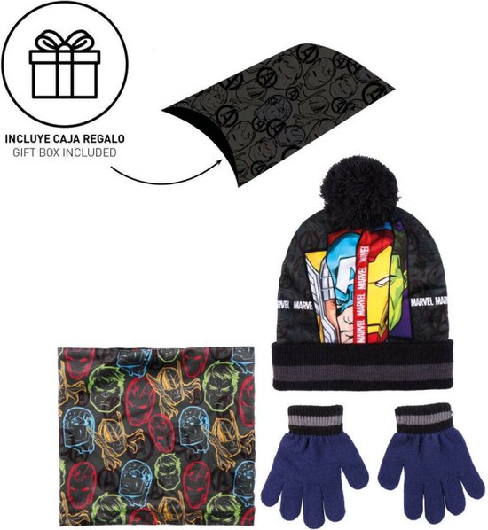 Marvel Avengers Winter Set Bonnet, écharpe et Gants - Coffret cadeau