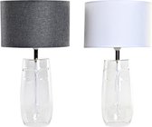 Bureaulamp DKD Home Decor Gezicht Transparant Wit Lichtgrijs Modern (2 Stuks) (30 x 30 x 54 cm)