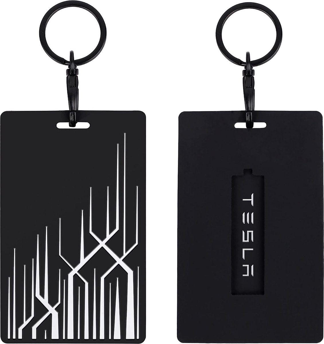 Étui de couverture de clé de carte de voiture avec porte-clés étanche  résistant flexible rouge de remplacement pour Tesla Model Y 3