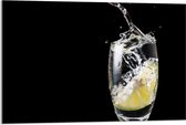Acrylglas - Water met een Limoenschijfje - 90x60 cm Foto op Acrylglas (Met Ophangsysteem)