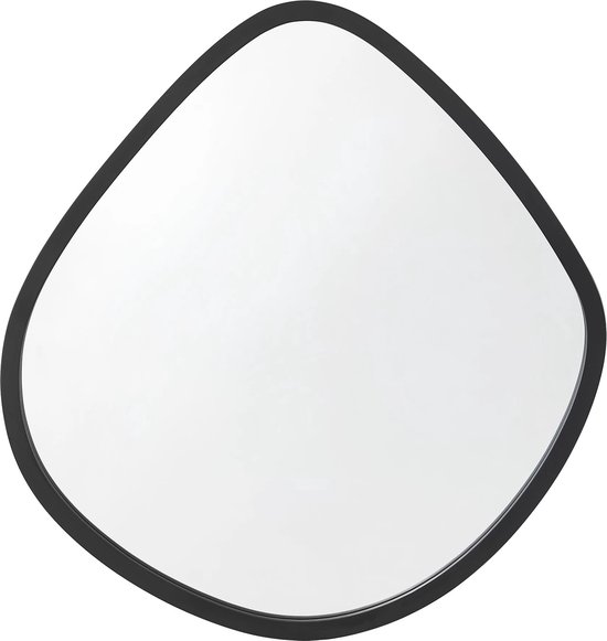 Spiegel Galatone - Hangspiegel - 64x60cm - Mat Zwart - Stijlvolle Spiegel - Musthave Spiegel - MDF