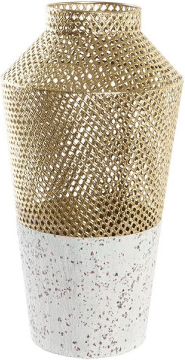 Vaas DKD Home Decor Grijs Gouden Metaal Modern (25 x 25 x 48 cm)