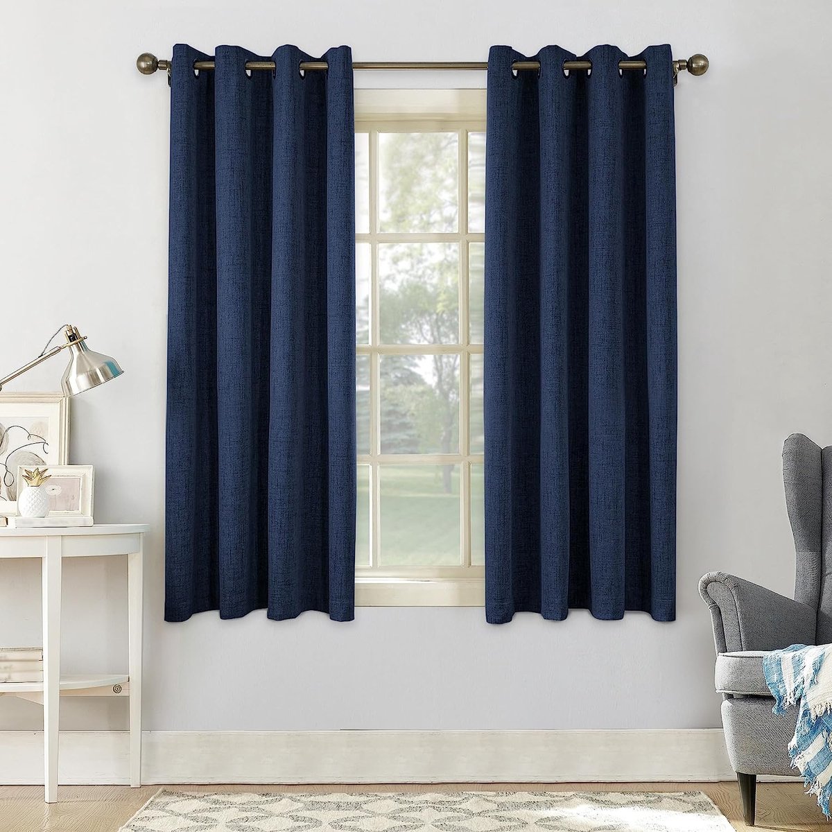 MIULEE Verduisteringsgordijn, saliegroen, ondoorzichtig, met inslagringen, thermogordijn, hittebescherming, deurgordijn, 1 stuk, 300 x 140 cm (h x b), voor woonkamer, slaapkamer