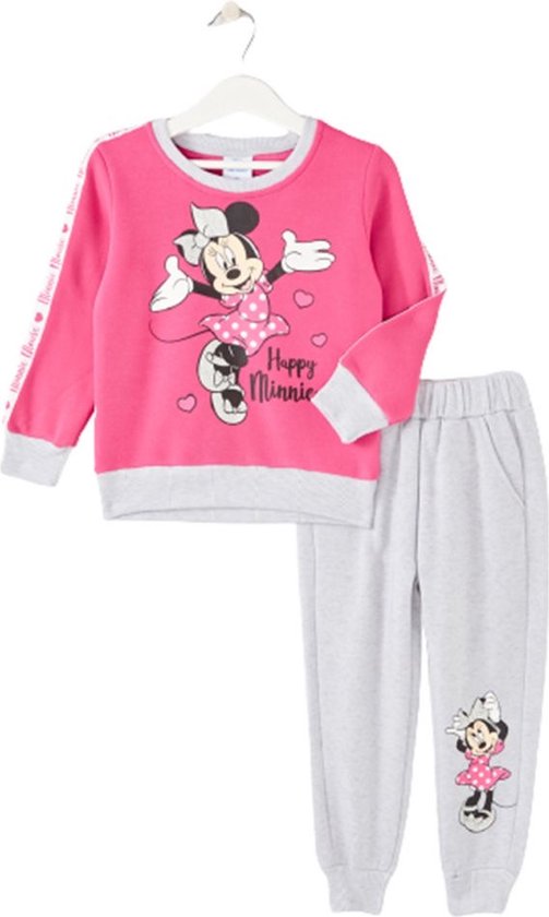 Disney Minnie Mouse Jogging Suit - Survêtement - Home Suit - Rose - Taille 128 (8 ans)