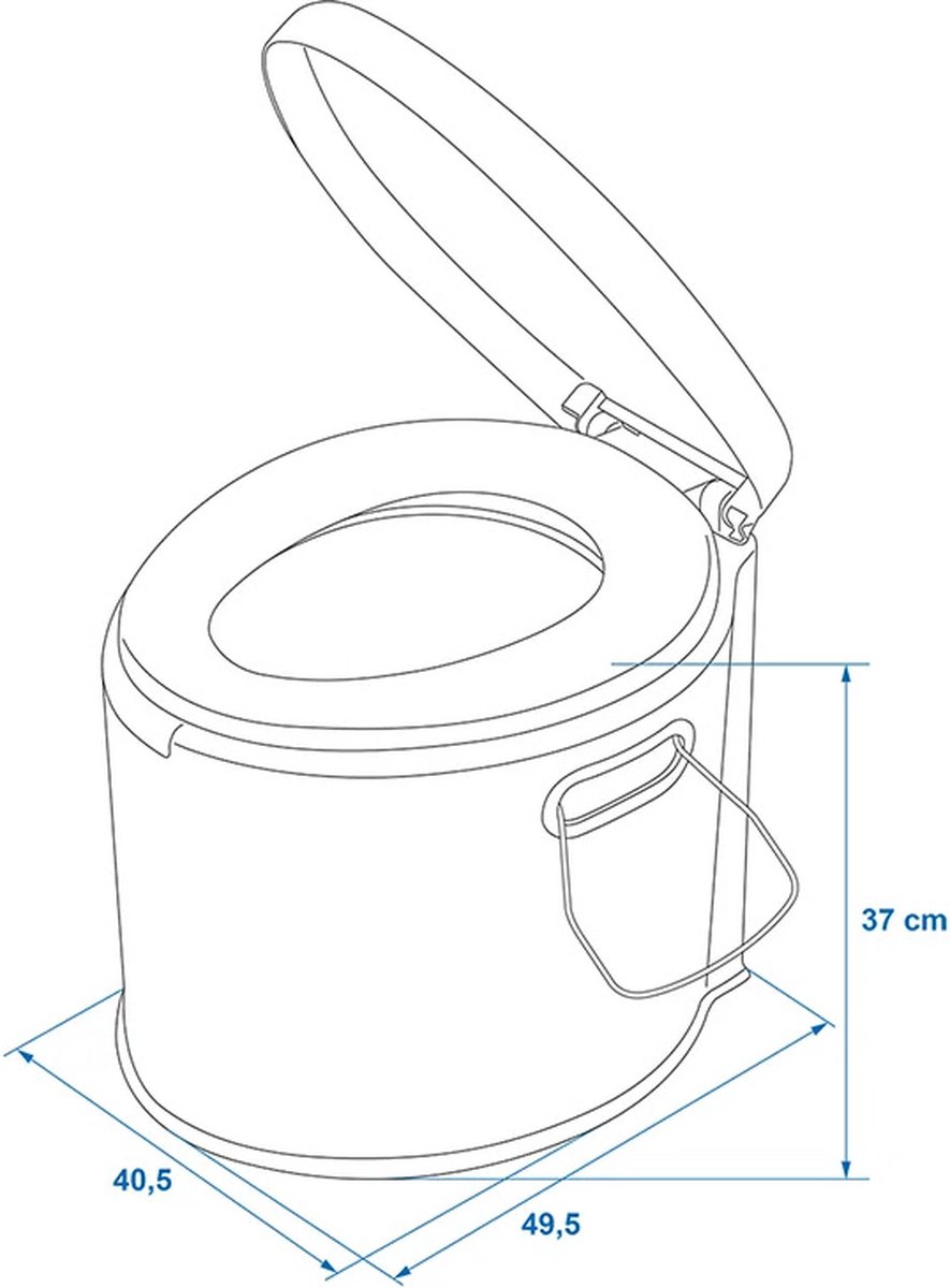 Pro Plus Draagbaar Camping Toilet 7 liter Grijs bol