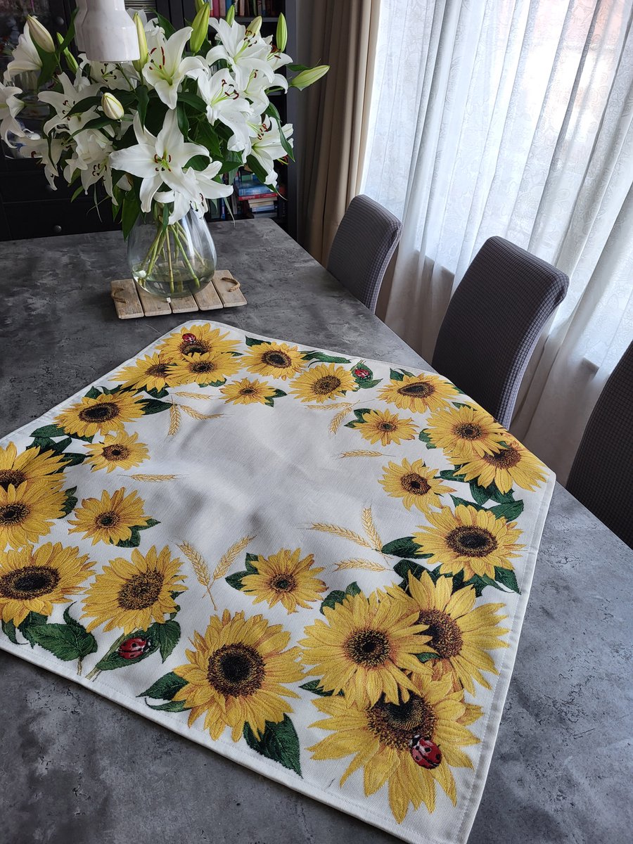 Tafelkleed Gobelinstof Sunflowers 100*100cm