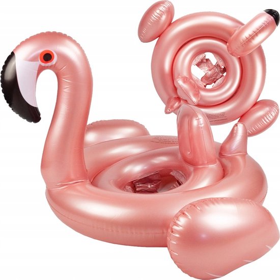 Playos - Bouée de natation - Flamingo - avec siège - Poignées - Dossier -  Rose 