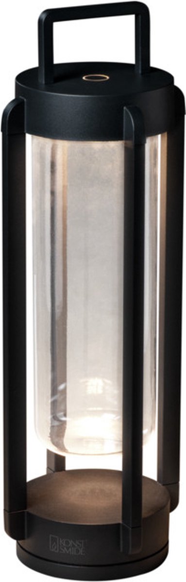 Tafellamp Otranto | 1 lichts | zwart | aluminium | 44 cm | dimbaar | accu / batterij | USB