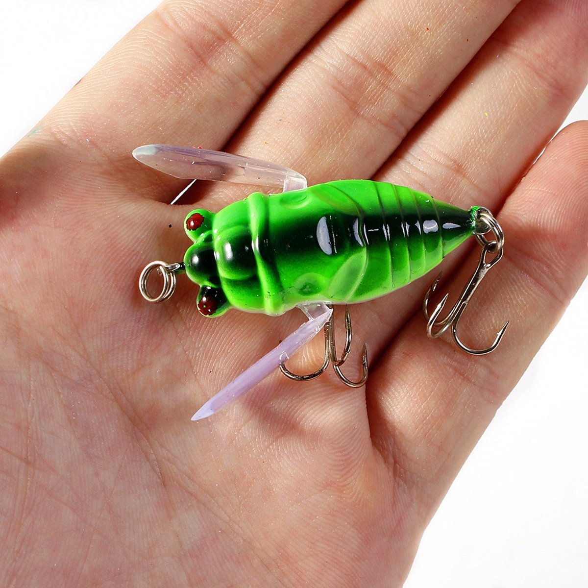 PikeAttack- Cicade Bait - Drijvend - Kunstaas - Groen/Wit - 5,5g - 4cm