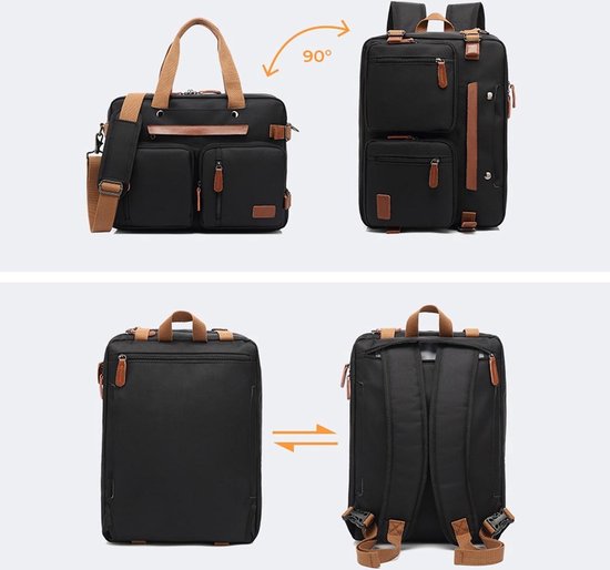 Laptoptas 2 in 1 Laptop Rugtas Schoudertas voor 15.6 inch laptop ...