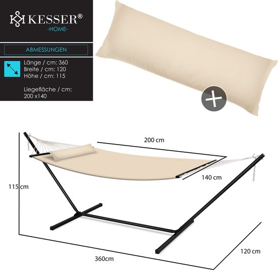 KESSER® Hangmat met Standaard en Kussen voor Binnen & Buiten